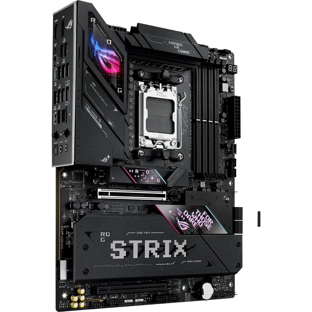 Asus ROG Strix B850-E Gaming WiFi Socket AM5 bundkort (sort, RAID, 5 GB-LAN, Wi-Fi 7, BT, lyd, ATX)