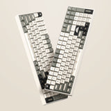 Iqunix f97 hitchhiker trådløst mekanisk tastatur (grå, us-layout (qwerty), cherry mx brown, 96%, rgb-lysdioder, hot-swappable, pbt, 2,4ghz | bluetooth 5.1 | usb-c)