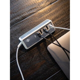 Brennerstuhl estilo multi-USB oplader (hvid rustfrit stål)