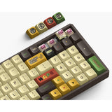 Iqunix f97 happy ape trådløst mekanisk tastatur (brunt, us-layout (qwerty), gateron brun, 96%, rgb-lysdioder, hot-swappable, pbt, 2.4ghz | bluetooth 5.1 | usb-c)