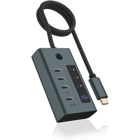 Icy box ib-hub1454-c31 USB-hub (grå blå-grå, 4x USB-C 3.2 (10 Gbit s))