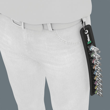 Wera belt b 3 torx® hf zyklop bit topnøglesæt torx topnøgle (sort sølv, med holdefunktion, 3 8-drev, 9-delt)