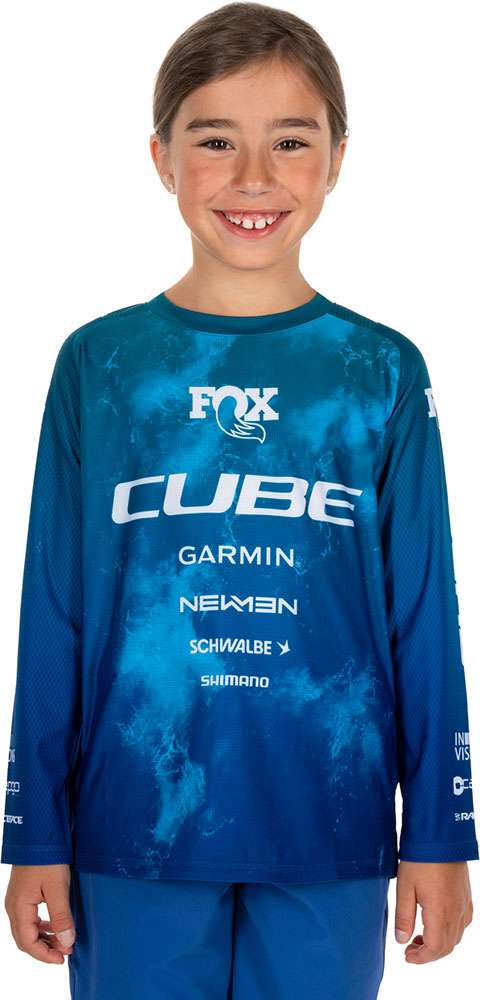 Cube rookie x action team - mtb langærmet trøje til børn