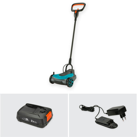 Gardena handymower 22 18v p4a sæt plæneklipper (grå turkis, 14620-20, batteri inkluderet)