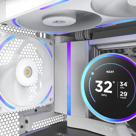Nzxt f120x rgb kabinet blæser (hvid, 120 x 120 x 30 mm, pwm)