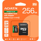Adatahastighed plus microSDXC 256 GB hukommelseskort (uhs-i u3, klasse 10, v30, a2)