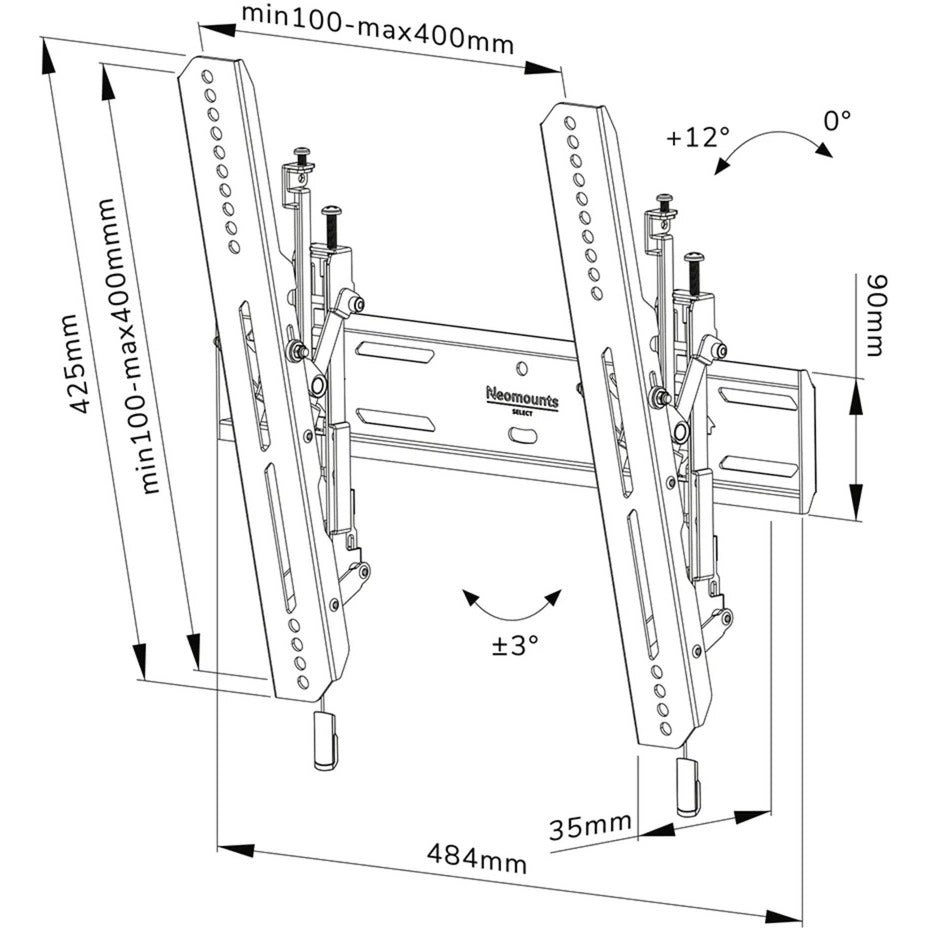 Neomounts select wl35s-850bl14 tv vægbeslag montering (sort)