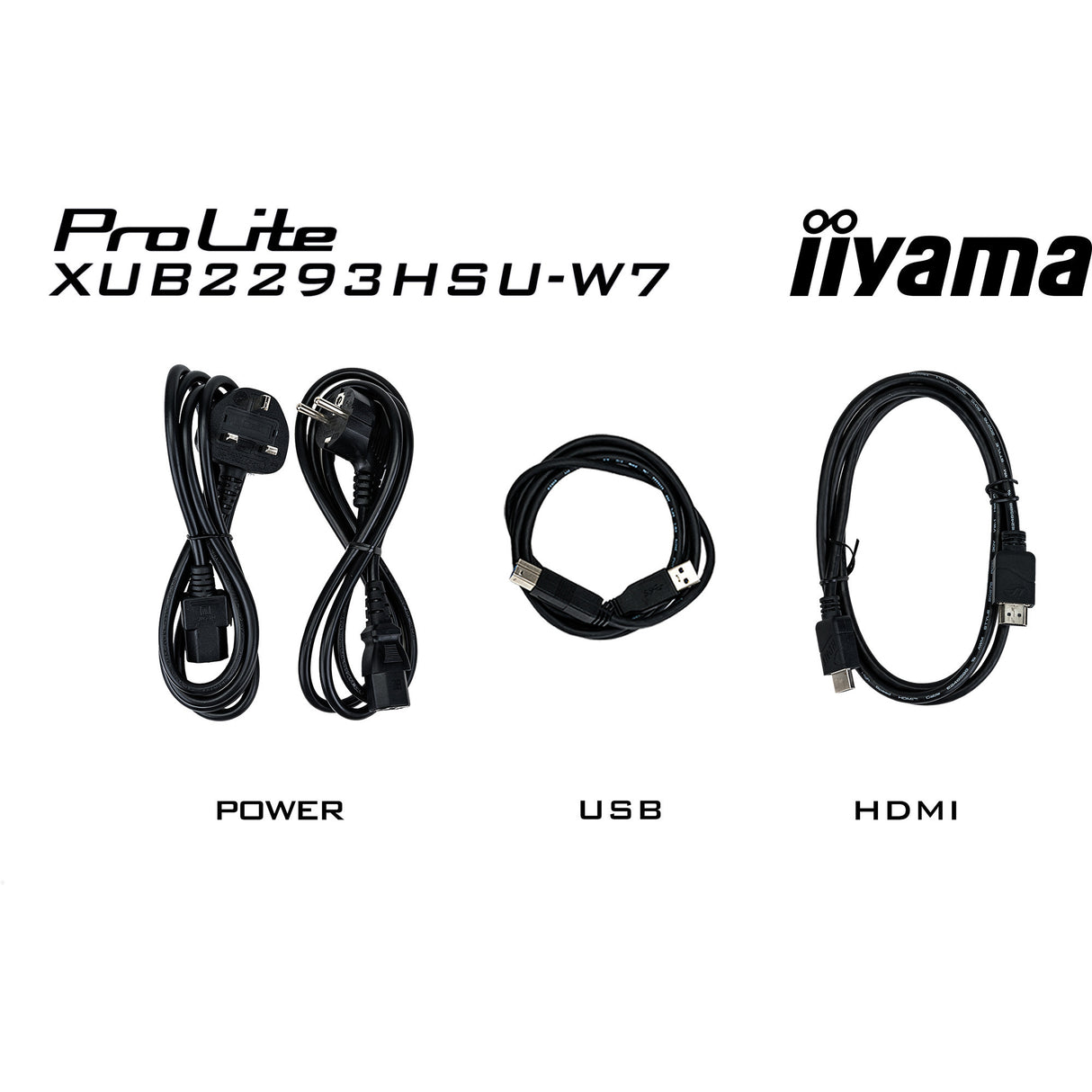 Iiyama prolite xub2293hsu-w7 21.5 skærm (hvid (mat), HDMI, skærmport, 2x USB-A)