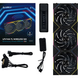 Lian Li Uni Fan TL 120 Wireless Reverse Blade RGB Case Fans (sort, 3 stk, 120 x 124 x 28 mm, PWM, inkl. controller)