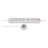 Brennerstuhl eco-line strømskinne komfortafbryder plus el csp 24 6-vejs hvid 1,5m h05vv-f 3g1,5 2 permanent, 4 omskiftelig ekstern fodkontakt