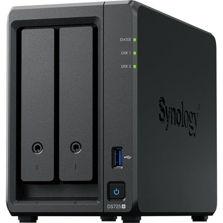 Synology diskstation ds725+ nas (sort, 2x LAN, USB-A 3.2 (5 Gbit s))