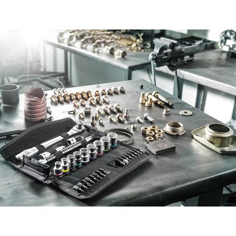Wera 8100 sb 8 zyklop metal skraldesæt, kontaktpal, 3 8-drev, metrisk, 29-stykker - 1 stk. - 05004048001