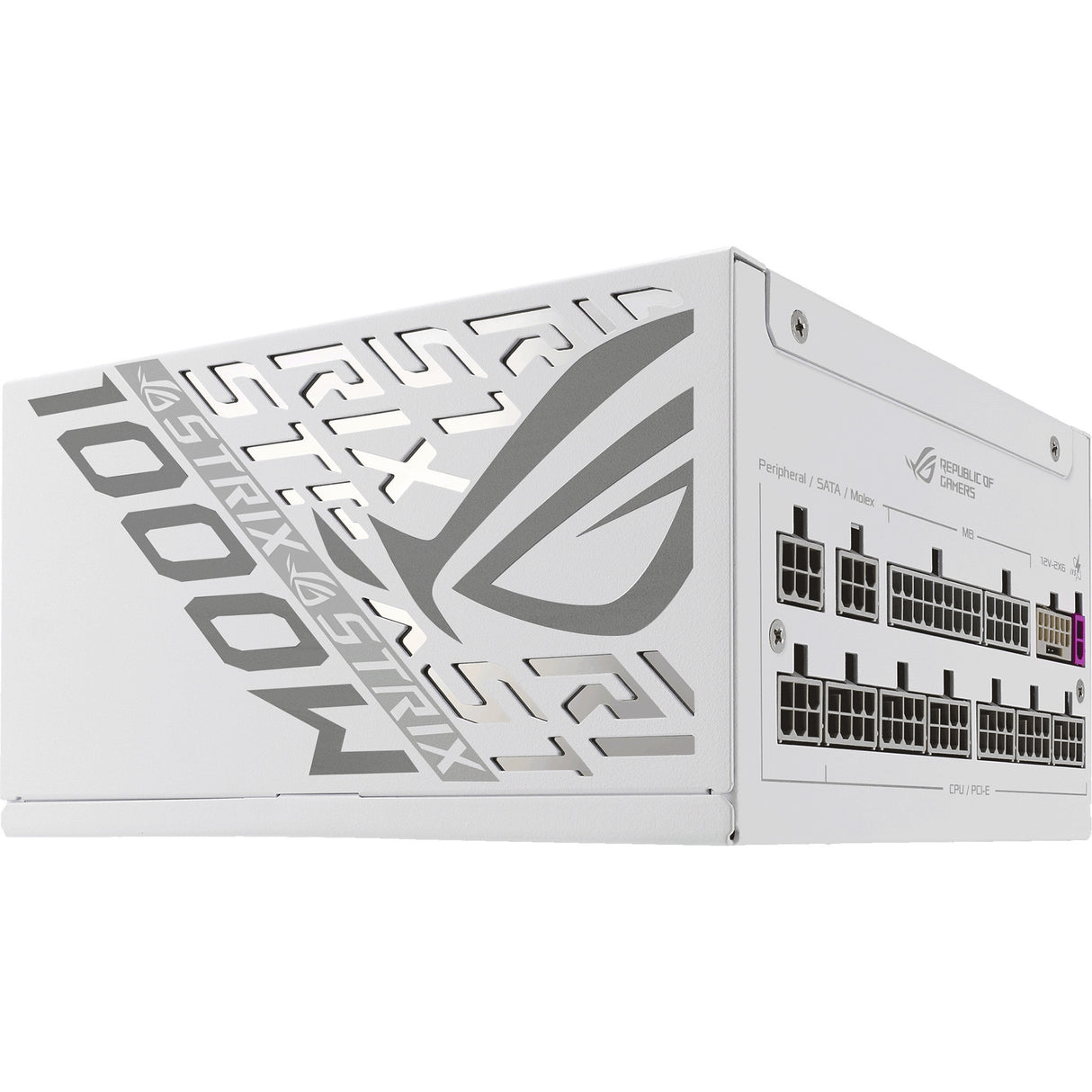 Asus rog strix platinum white edition modulær 1000 watt strømforsyning (hvid, 1x 12v-2x6, 4x pcie)