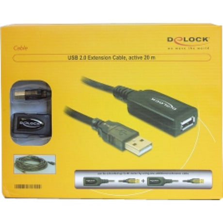 Delock aktivt USB 2.0 forlængerkabel (sort, 20 meter)