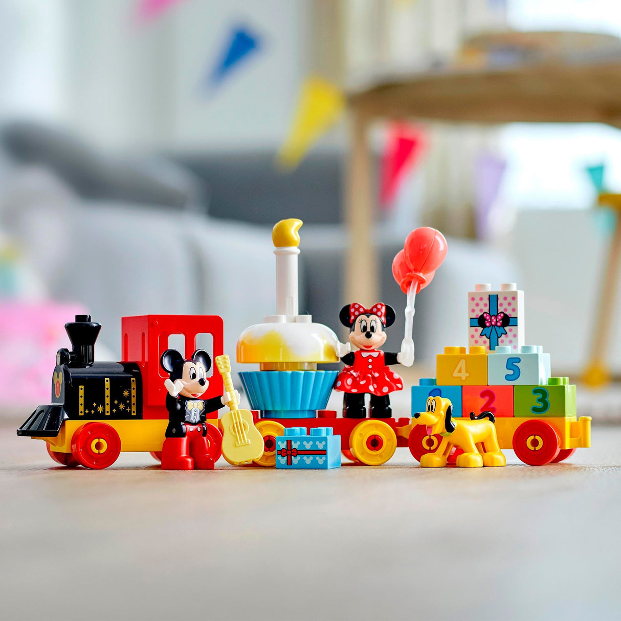 Lego duplo disney mickey minnie fødselsdagstog, bygbart legetøj til småbørn 10941
