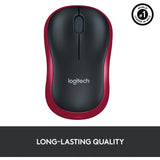 Logitech trådløs mus m185 (rød, detail)