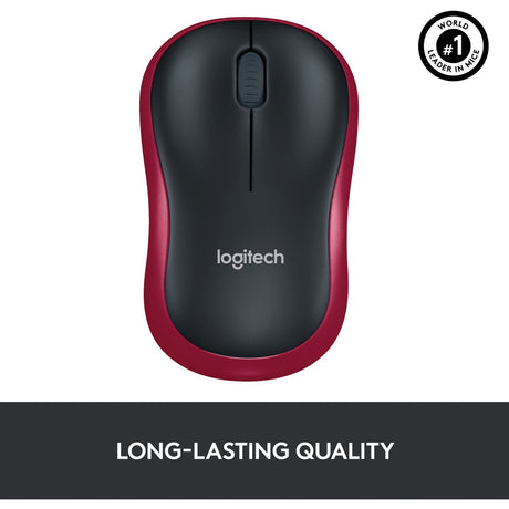 Logitech trådløs mus m185 (rød, detail)