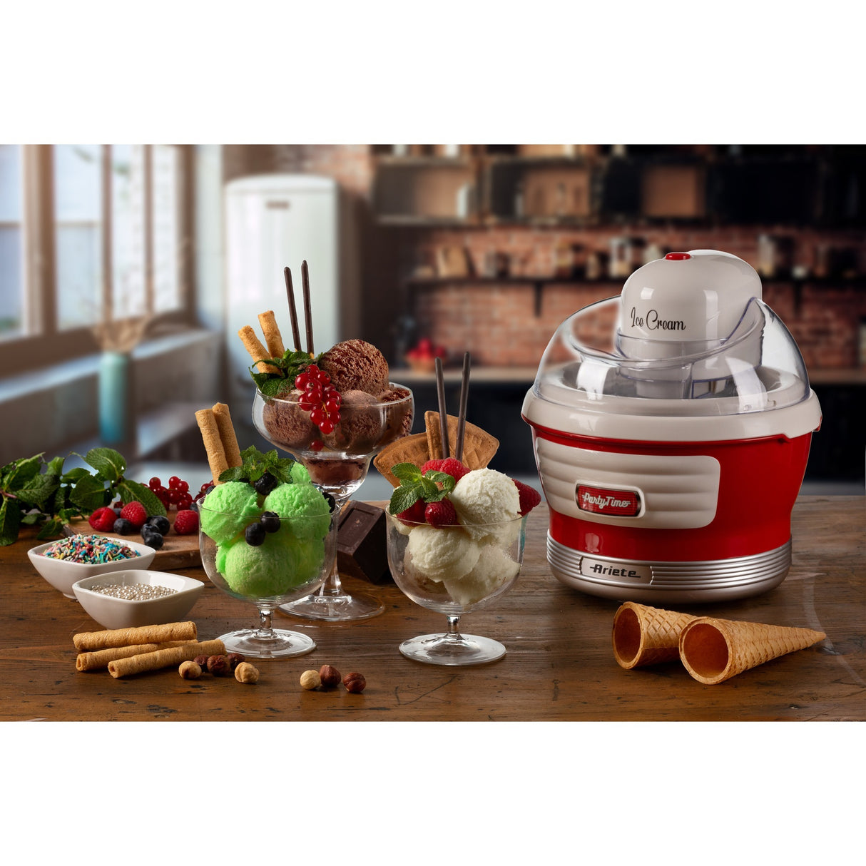Ariete party time ismaskine 0643 00 (rød hvid)