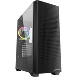 Sharkoon vs9 rgb sort midi tårnhus (sort | 2x usb-a | 1x usb-c | rgb | hærdet glas)