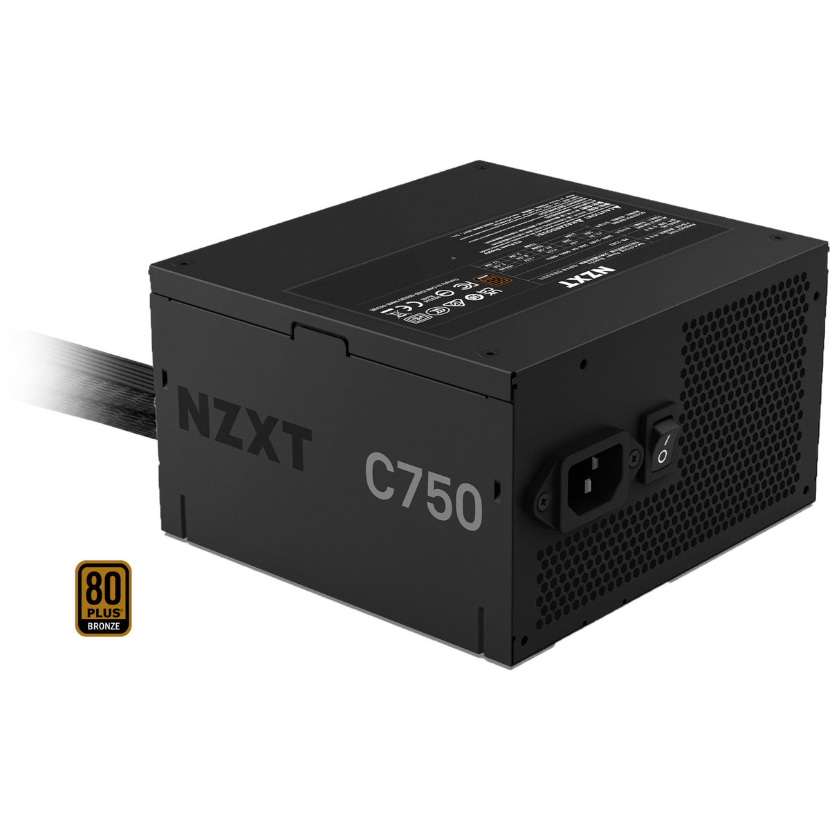 Nzxt c750 bronze modulær 750 watt strømforsyning (sort, 1x 12v-2x6, 4x pcie)
