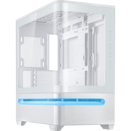 Asus Prime Ap202 Midi Tower-hus (hvid | 2x USB-A | 1x USB-C | RGB | hærdet glas)