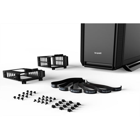 Vær stille! silent base 802 vindue midi tårnhus (sort | 2x USB-A | 1x USB-C | vindue)