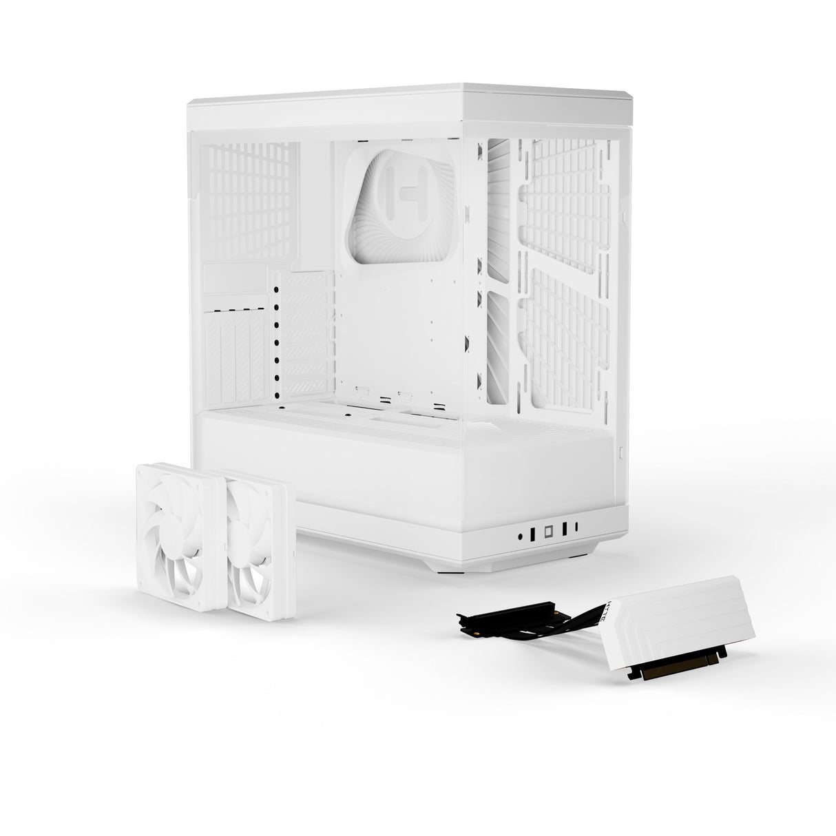 Hyte y40 midi tårnhus (hvid | 2x USB-A | 1x USB-C | hærdet glas)