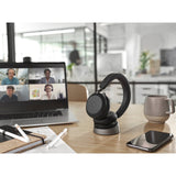 Jabra evolve2 75 on-ear headset (sort, link380c, microsoft teams)