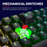 Trust GXT 867 Acira 60 % mini-mekanisk gaming-tastatur (sort, amerikansk layout (QWERTY), Outemu Red, 60 %, RGB)