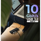 Icy box ib-hub1436-cpd usb-hub (sort, 2x USB-A, 2x USB-C)