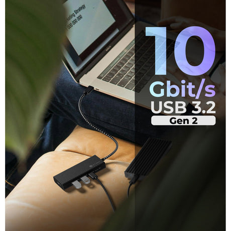 Icy box ib-hub1436-cpd usb-hub (sort, 2x USB-A, 2x USB-C)