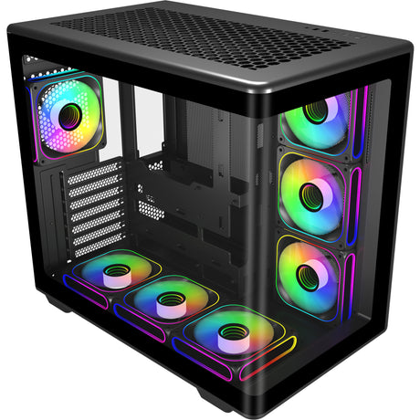 Cooler master elite 600 midi tower behuizing (zwart | 2x usb-a | 1x usb-c | tempered glass)