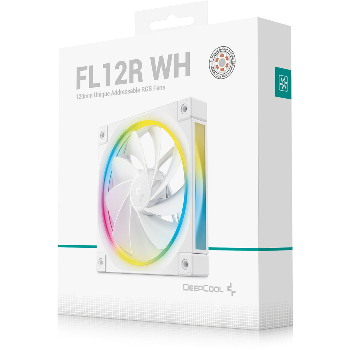 Deepcool fl12r rgb kabinet blæser (hvid, 120 x 120 x 25 mm, pwm)