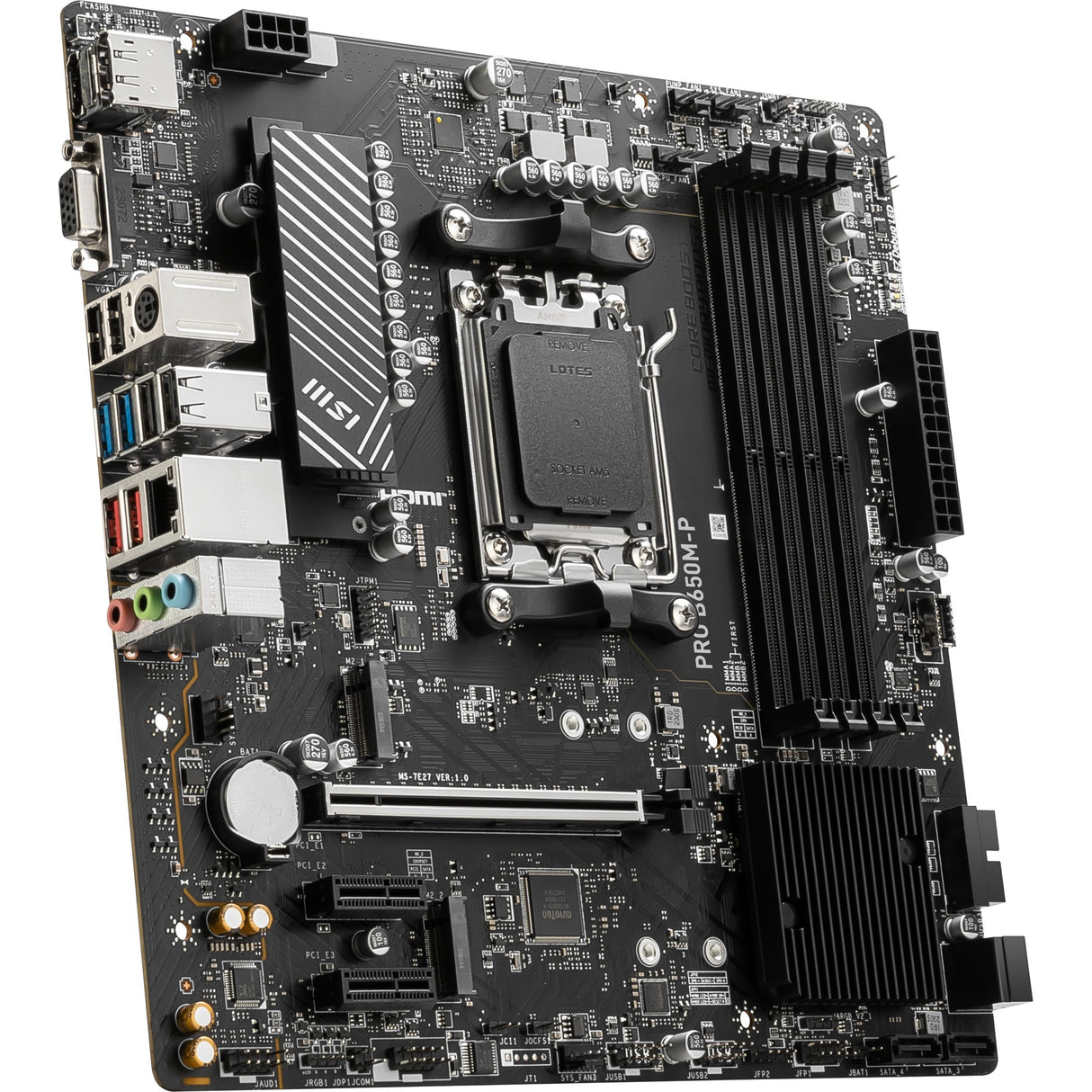 MSI Pro B650M-P Socket AM5 bundkort (sort, RAID, 2,5 GB-LAN, lyd, µATX)