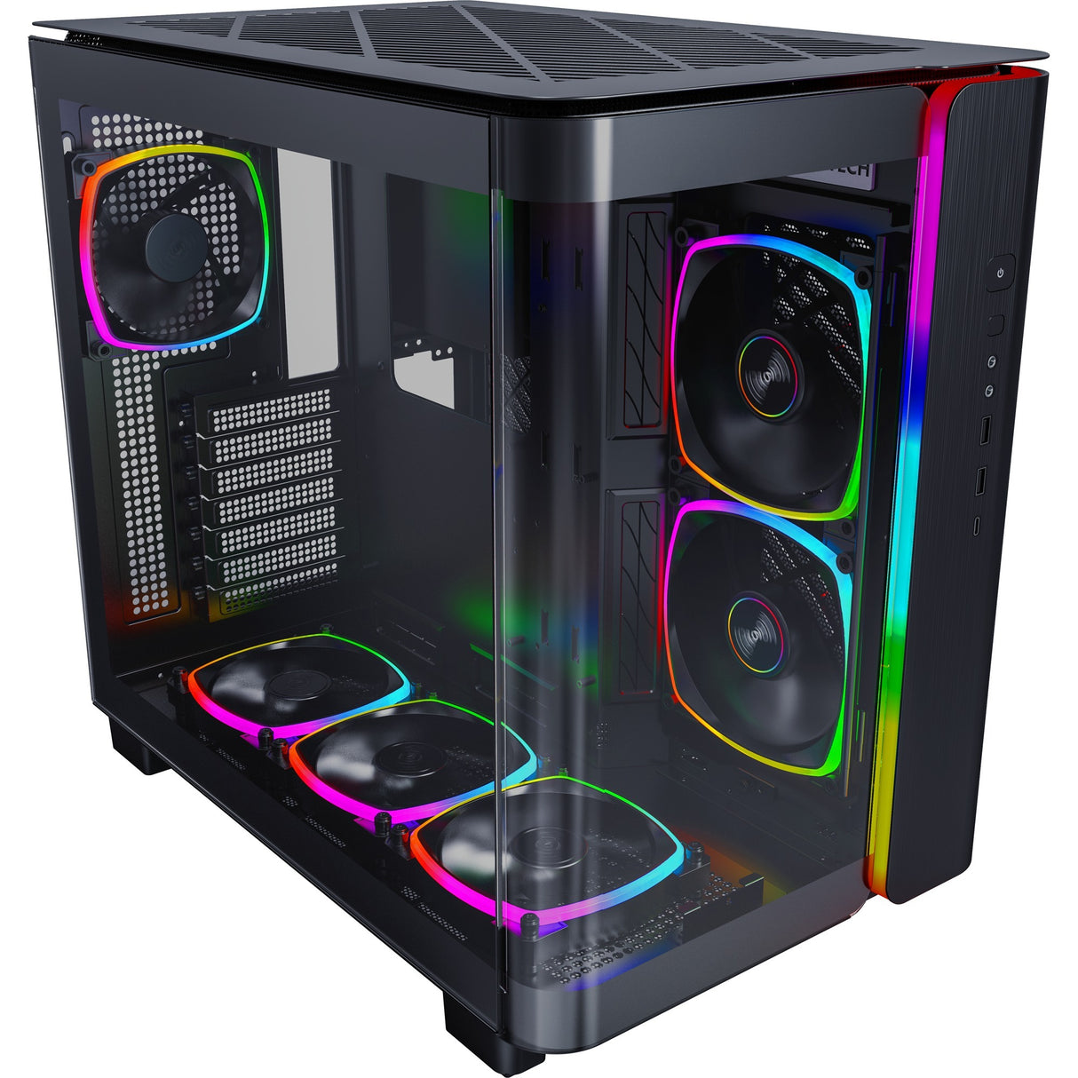 Montech king 95 pro midi tårnhus (sort | 2x USB-A | 1x USB-C | RGB | hærdet glas)