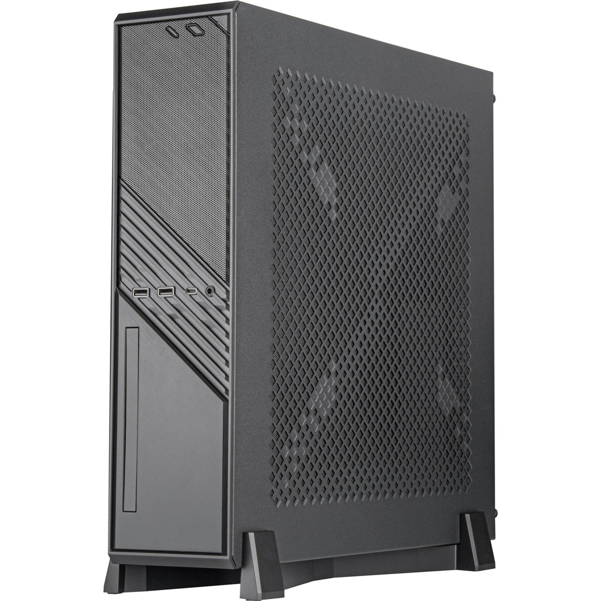 Silverstone milo 12 mini tårnhus (sort | 2x USB-A | 1x USB-C)