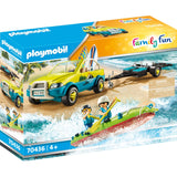 Playmobil familiesjov - strandvogn med kanoer byggelegetøj (70436)