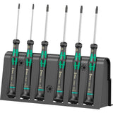 Wera 2067 6 elektronik torx bo skruetrækkersæt + stativ (sort grøn, 6-delt)