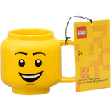 Lego - keramisk krus hoved glad dreng 255 ml - fajance - gul