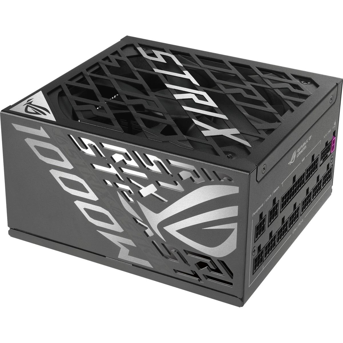 Asus rog strix platinum modulær 1000 watt strømforsyning (sort, 1x 12v-2x6, 4x pcie)