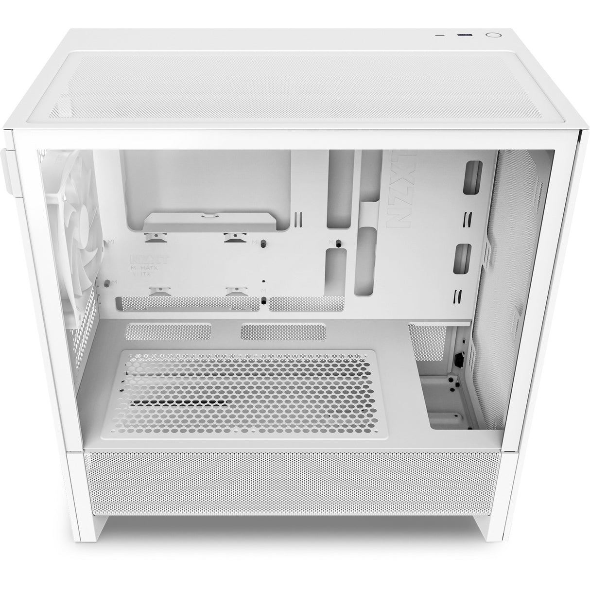 Nzxt h3 flow midi tårnhus (hvid (mat) | 1x USB-A | 1x USB-C | hærdet glas)