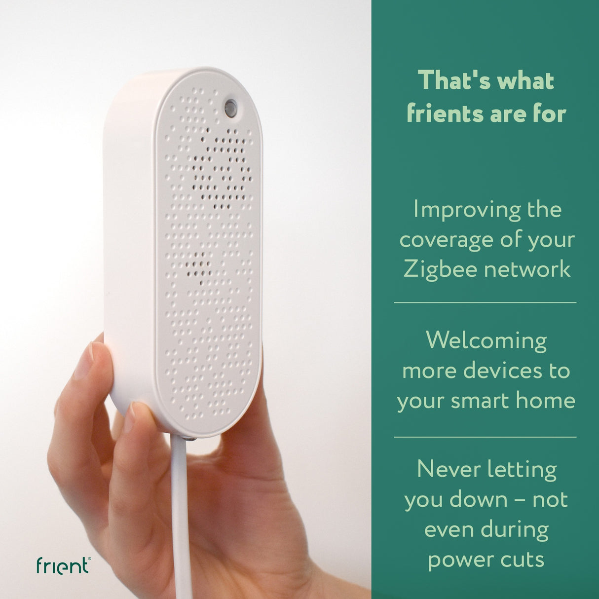 Frient zigbee range extender eu mesh adgangspunkt (hvid, zigbee 3.0)