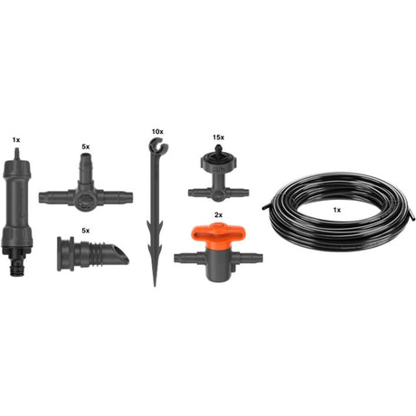 Gardena mikro-drypvandende altansæt (15 planter) drypper (sort grå)