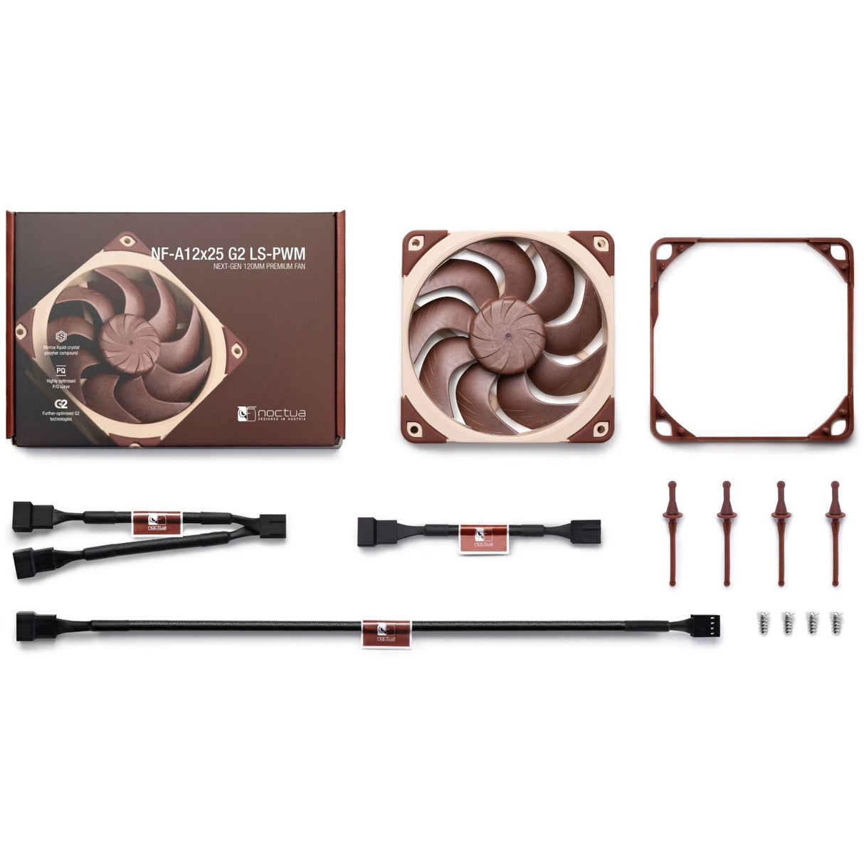 Noctua nf-a12x25 g2 ls-pwm kabinetventilator (brun, 120 x 120 x 25 mm)