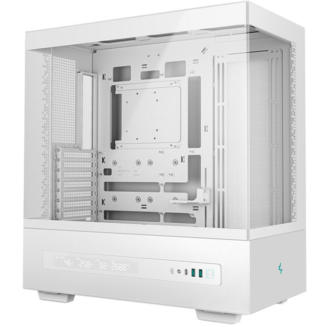 Deepcool ch690 digital midi tårnhus (hvid | 2x USB-A | 1x USB-C | hærdet glas)