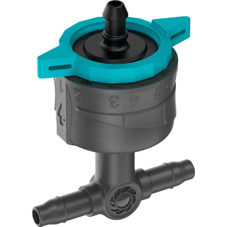Gardena justerbar serie drypper 1-8 l h, trykkompenserende drypper (sort turkis)