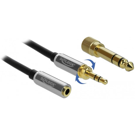 Delock stereostik 3,5 mm 3-benet han > hun forlængerkabel (sort, 0,5 meter)