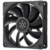 Silverstone shark force 120 kabinet blæser (sort, 120 x 120 x 25 mm, pwm)