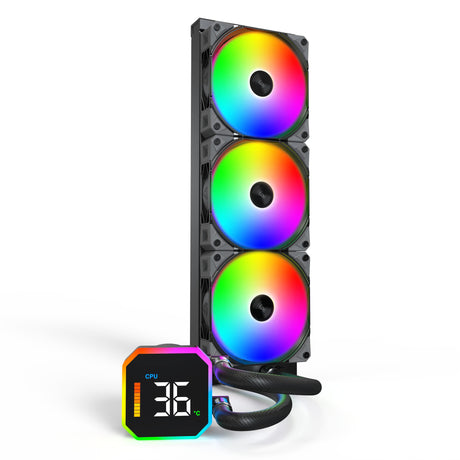 Montech hyperflow digital 360 vandkøling (sort)