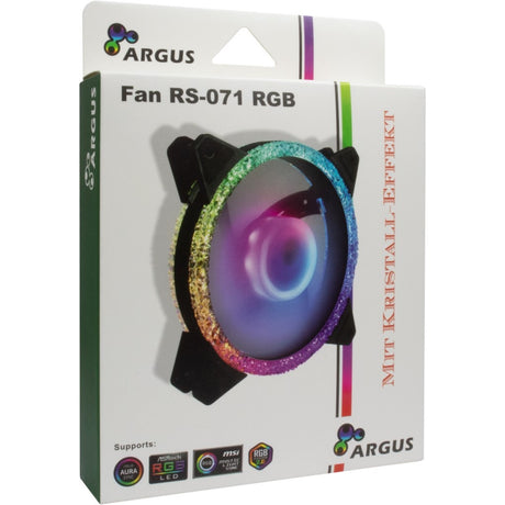 Inter-tech argus rs-071 rgb 120x120x25 kabinet blæser (sort, 120 x 120 x 25 mm, pwm)